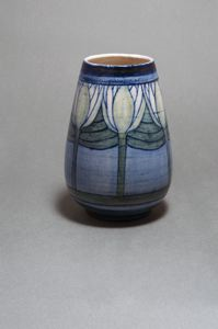 Image of Vase with Lotus Blossom Design